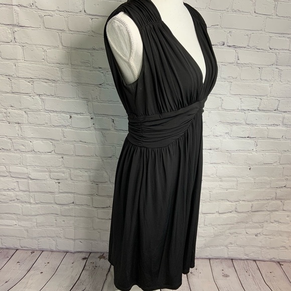 Boston Proper Black V Neck Dress 10 - Picture 2 of 5
